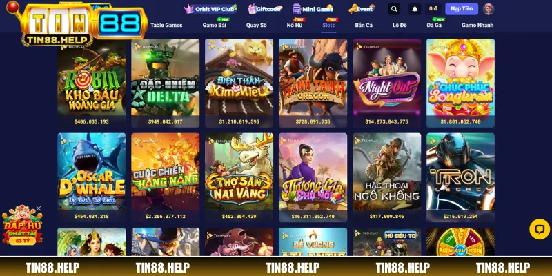 Techplay cung cấp nhiều trải nghiệm chơi nổ hũ mượt mà